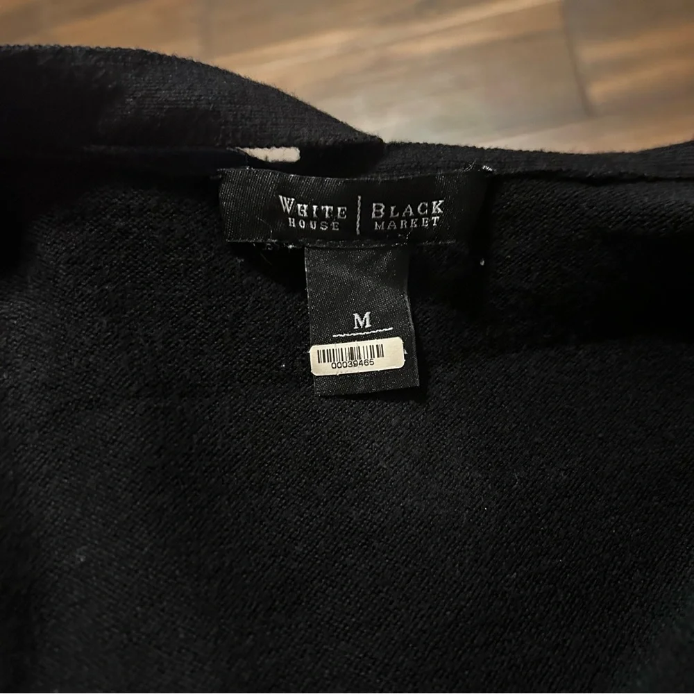 WHBM‎ Black Ruffle Open Front Cardigan Medium